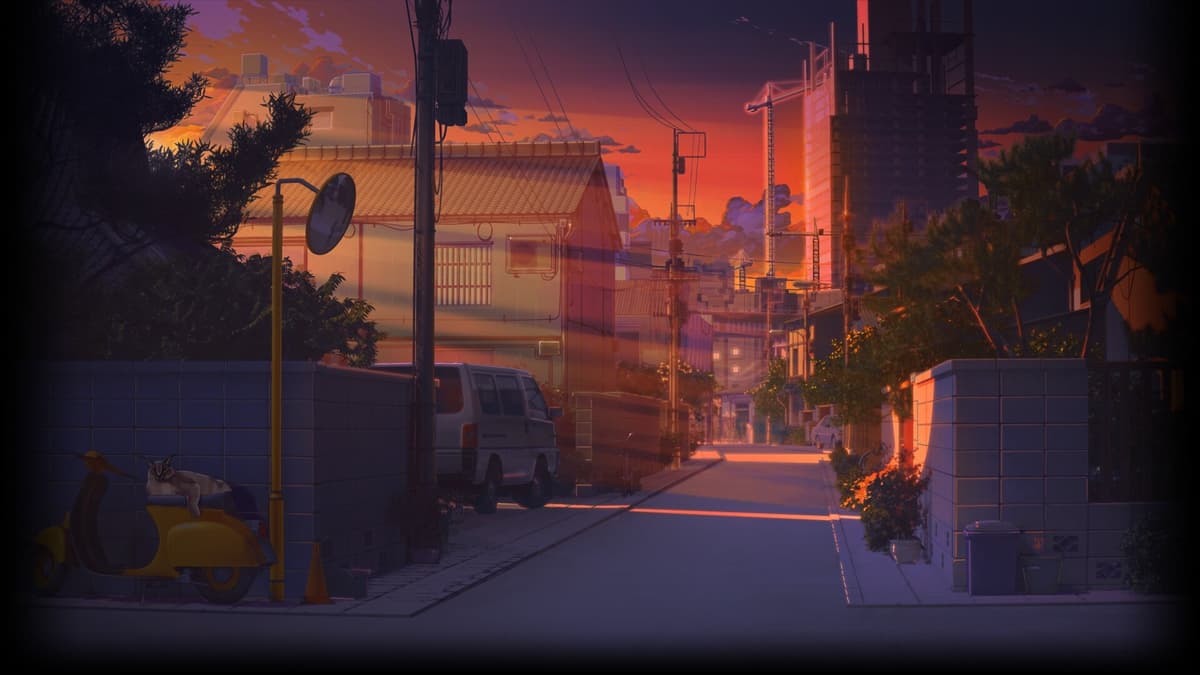 Small street sunset