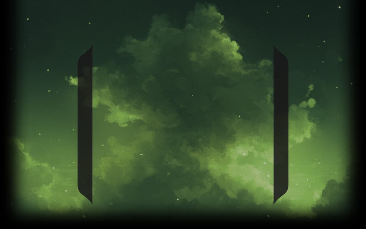 Drawn green clouds