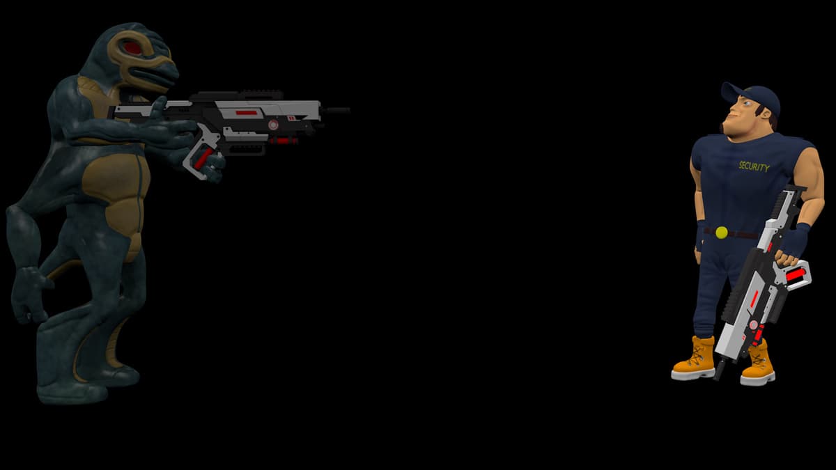Reptile aiming at the hero