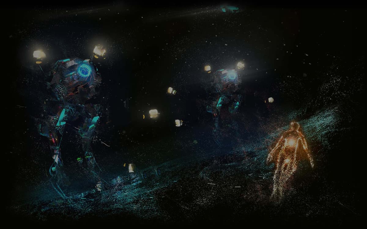 Rez Infinite Area X Blue Robot Background