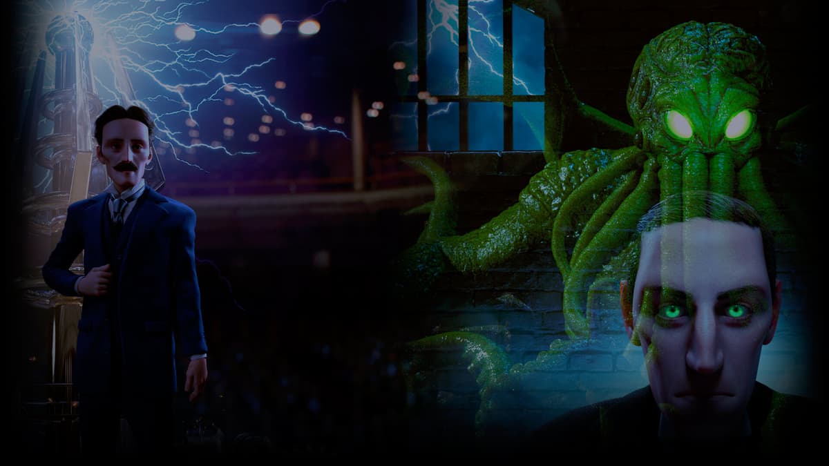 Tesla vs Lovecraft rivals background