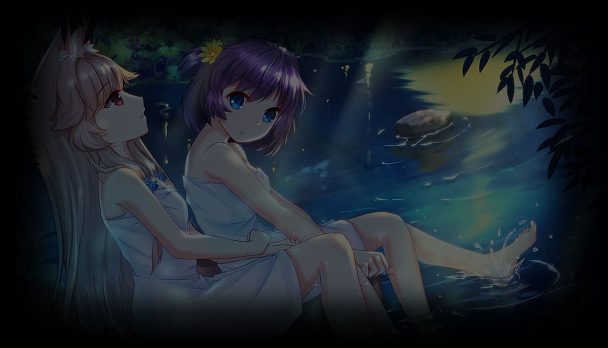 Mori and Liya in the lake