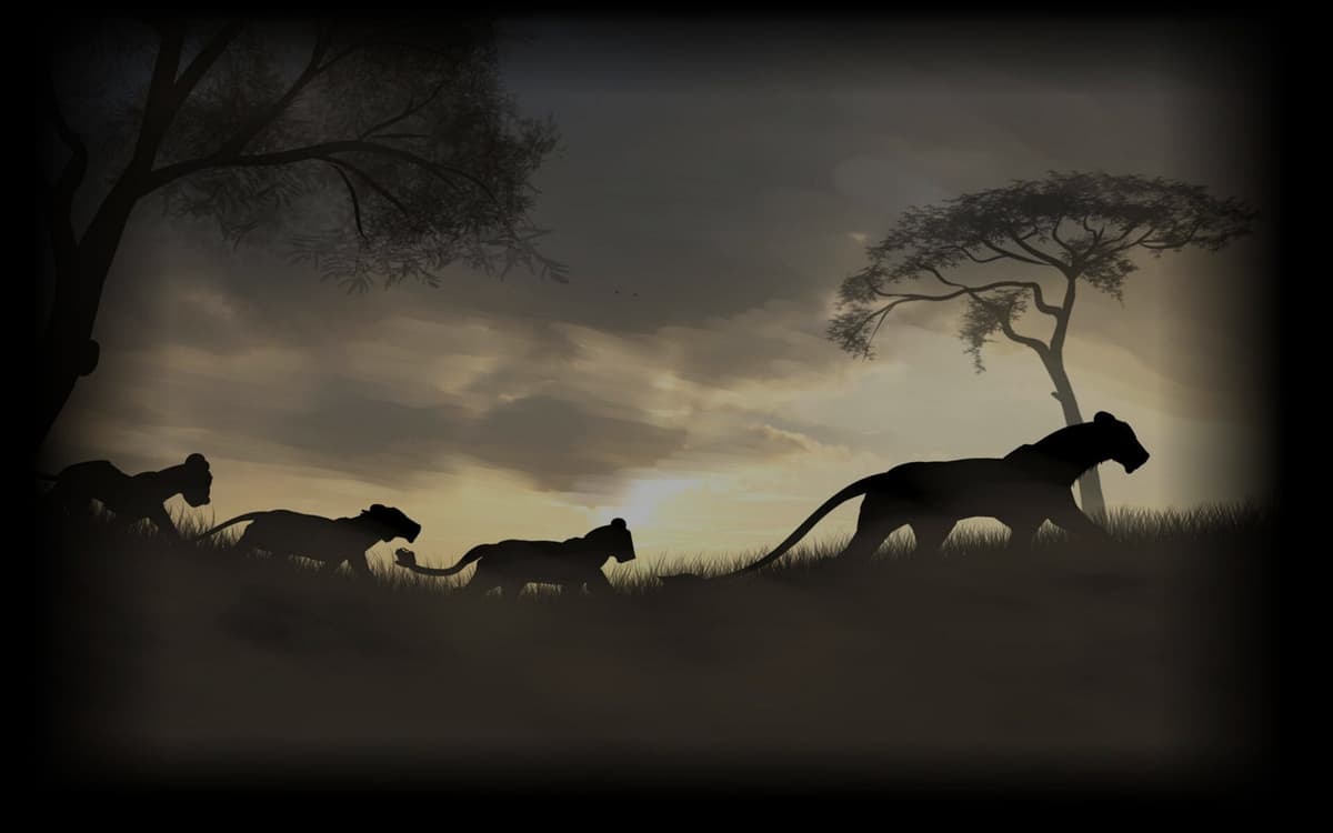 Lioness with cubs