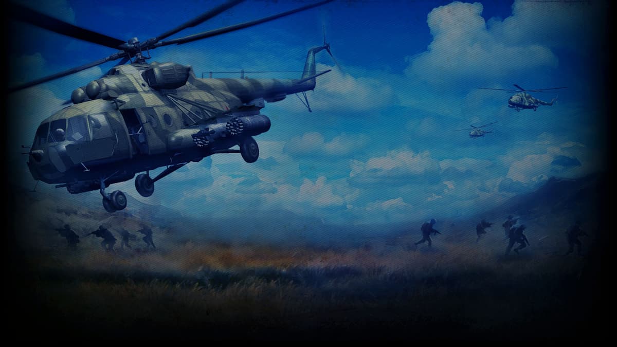 Mi-8s dropping off soldiers