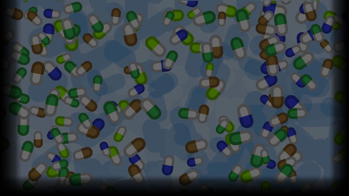 Background completely filled with colored pills