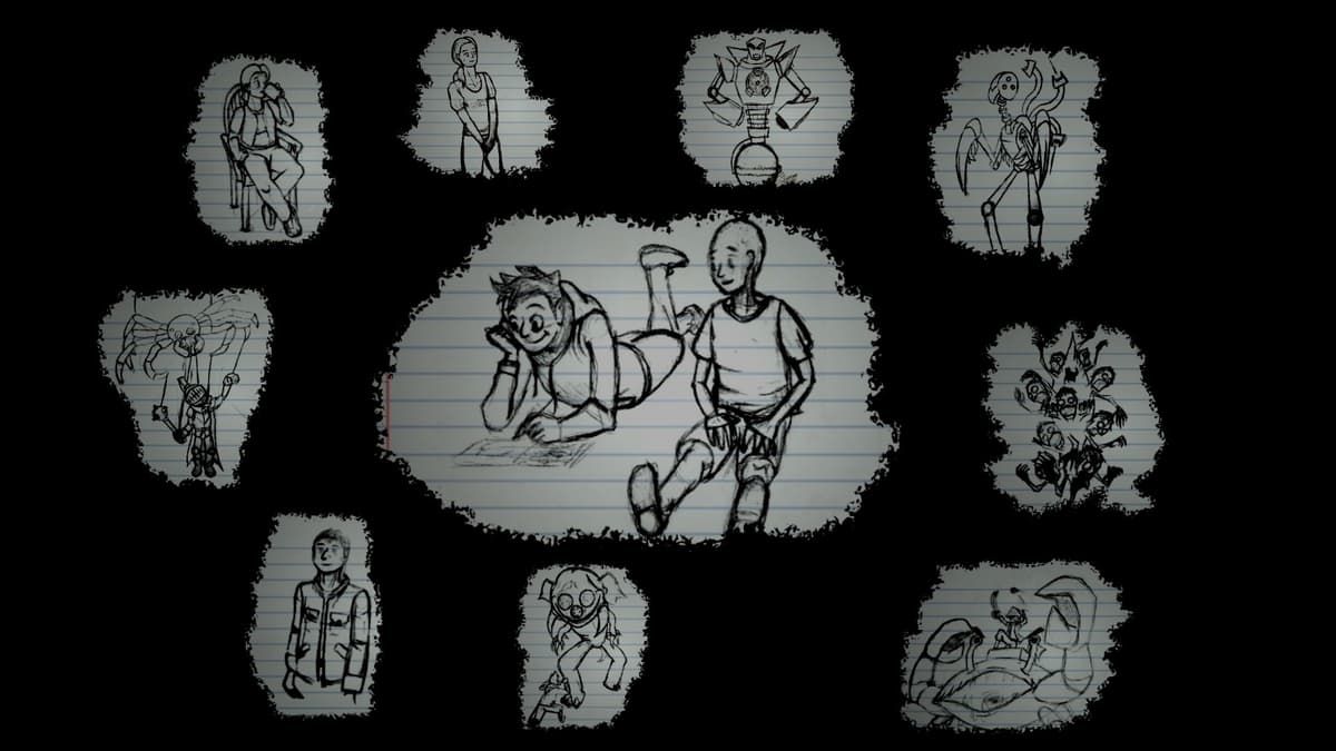 Hero Boy Doodles Background