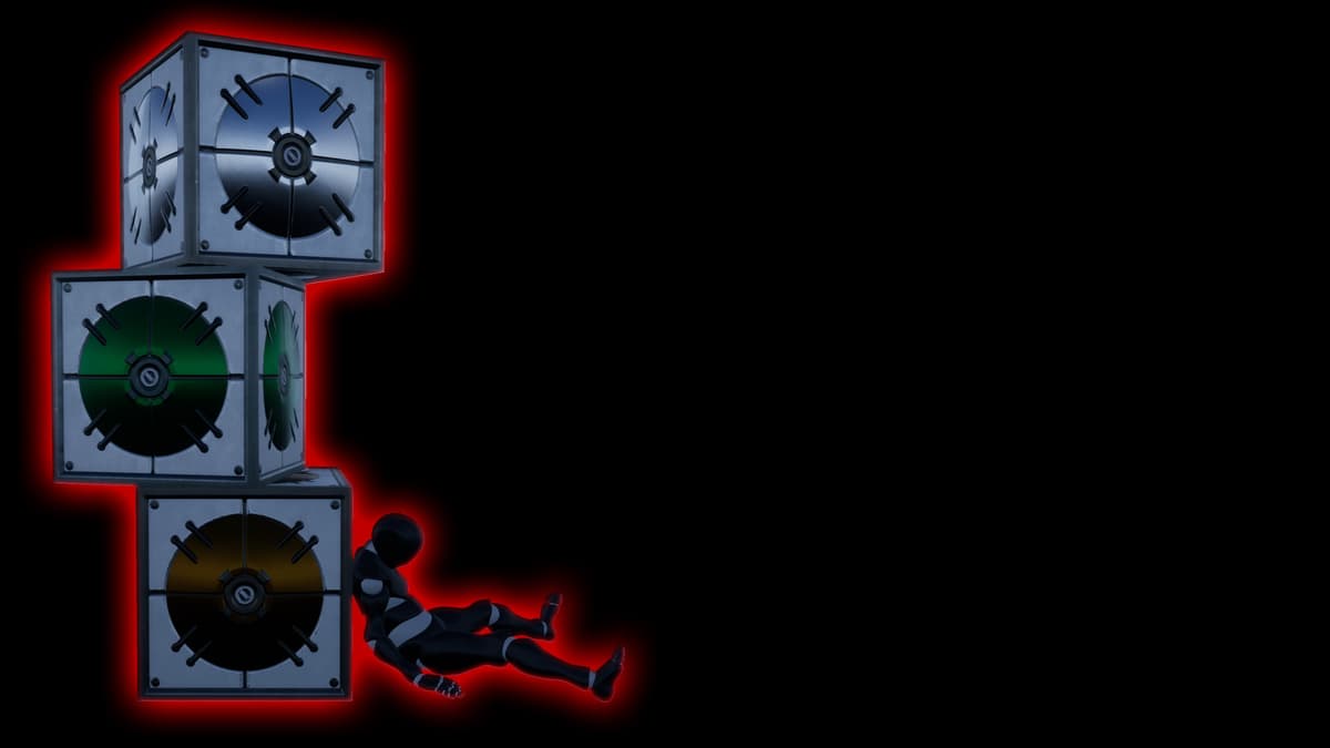 A subject dazed against cubes