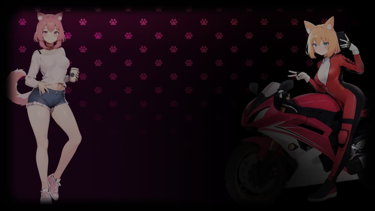 Sara and Fia - Outgoing Neko Girls (Profile Background)