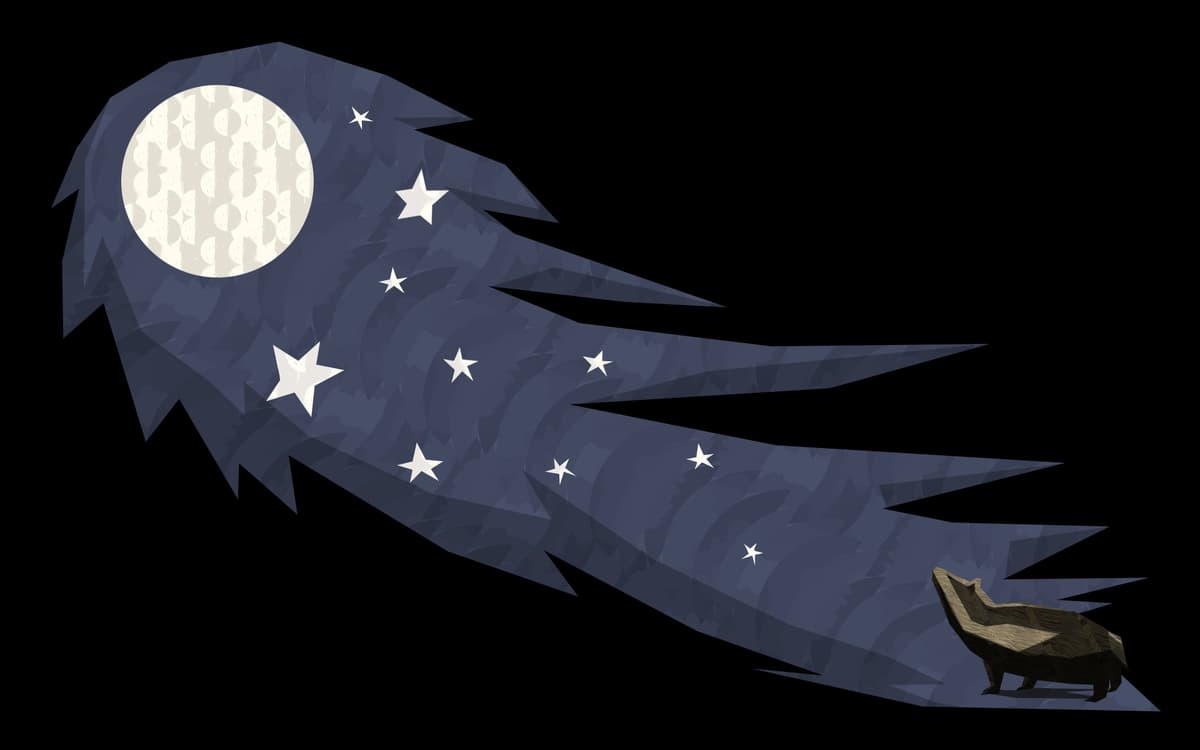 Badger and the moon