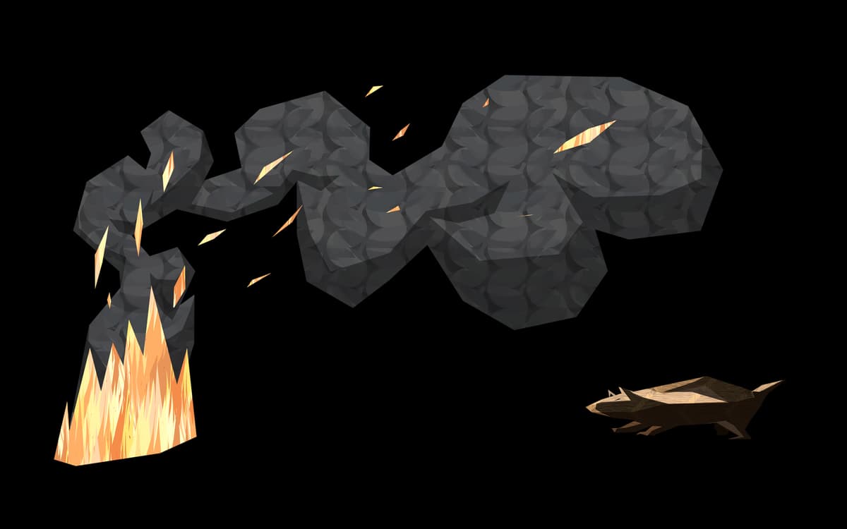 Badger and the fire