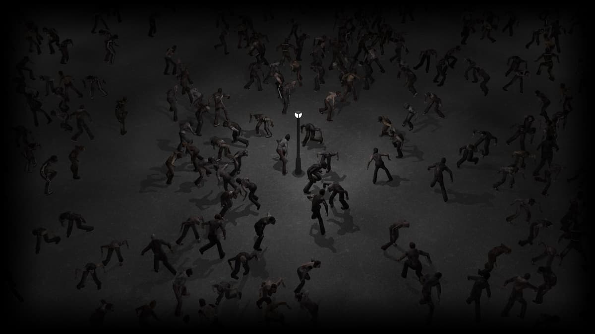 Zombies near the lamp post
