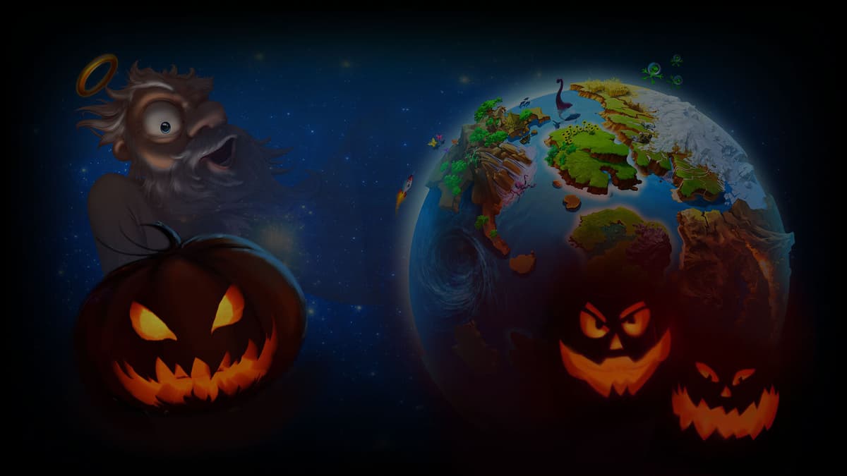 Doodle God Halloween Background