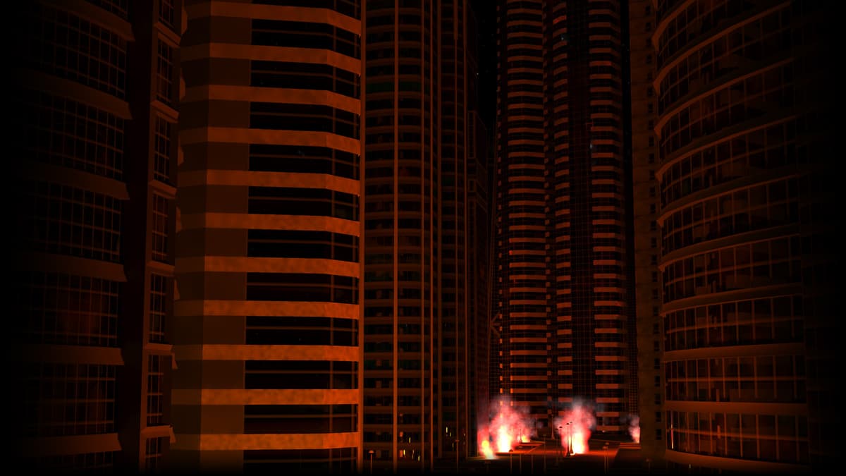 The burning city