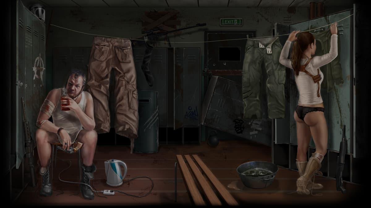Peaceful locker room