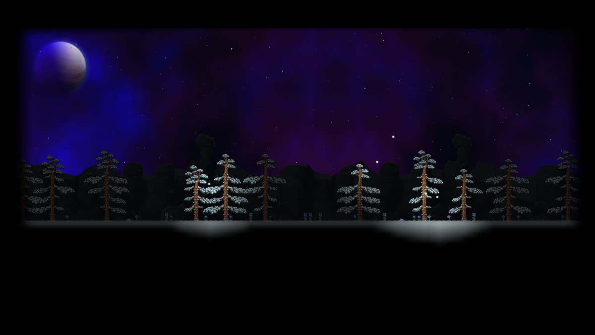 Night snow plain background