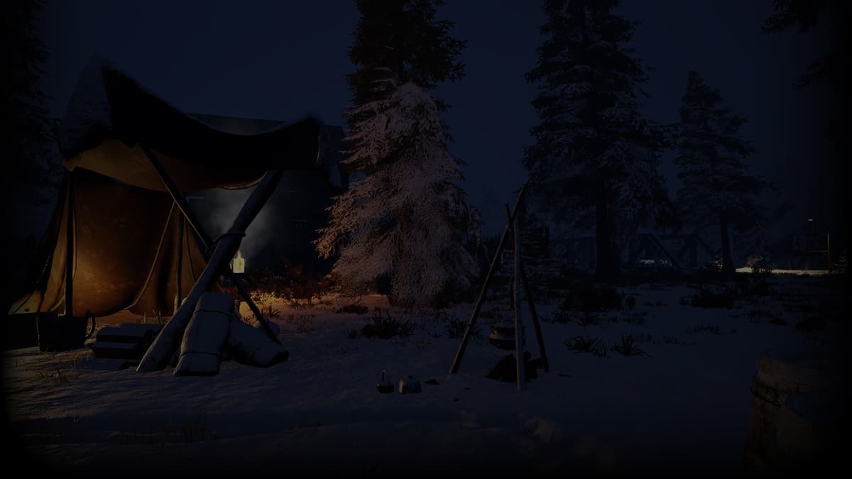 Winter Camp at Night