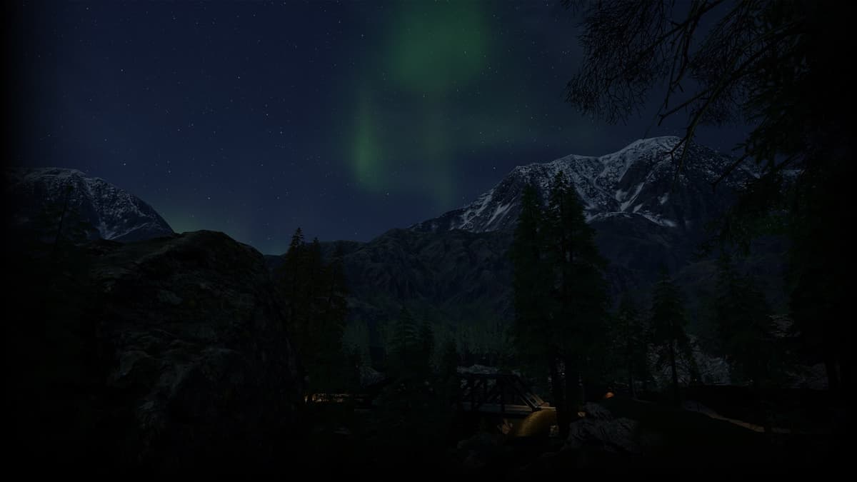 Northern Lights over the Mountains