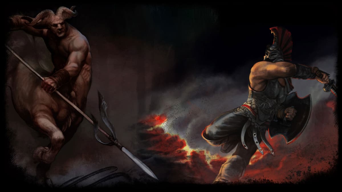 Achilles fights with Centaur