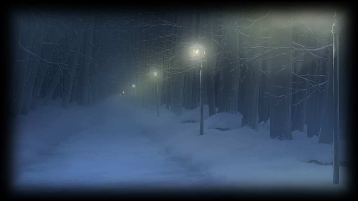 Footsteps between snow
